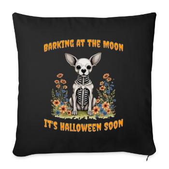 Barking at the moon it's halloween soon - Sofa pillowcase 17,3'' x 17,3'' (45 x 45 cm) - black - Front