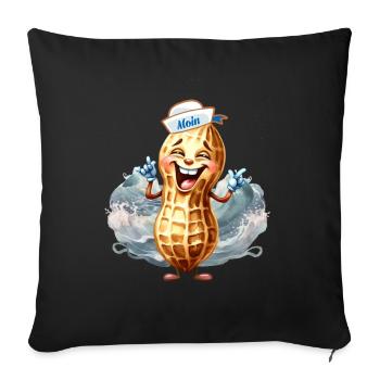 Marin Cacahuète Cacahuètes Marin Moin Maritime - Housse de coussin décorative 45 x 45 cm - noir - Devant