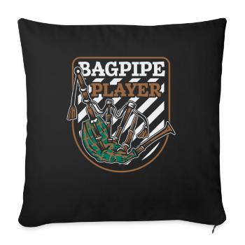 Joueur de cornemuse Sarbacane Great Highland Player - Housse de coussin décorative 45 x 45 cm - noir - Devant