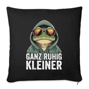 Calm down, little funny saying - Sofa pillowcase 17,3'' x 17,3'' (45 x 45 cm) - black - Front