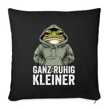 Calme-toi, petit dicton drôle - Housse de coussin décorative 45 x 45 cm - noir - Devant