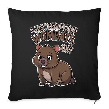 Wombat Saying Australia Funny Wombats Gift - Sofa pillowcase 17,3'' x 17,3'' (45 x 45 cm) - black - Front