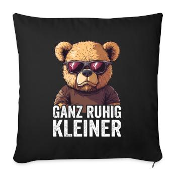 Calme-toi, petit dicton drôle - Housse de coussin décorative 45 x 45 cm - noir - Devant