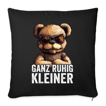 Calme-toi, petit dicton drôle - Housse de coussin décorative 45 x 45 cm - noir - Devant