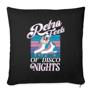Roller Skating Skate Retro Feels Disco Nights Gift - Sofa pillowcase 17,3'' x 17,3'' (45 x 45 cm) - black - Front