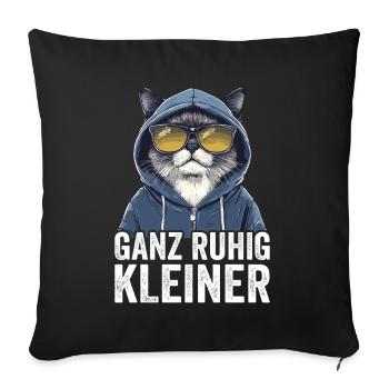 Calme-toi, petit dicton drôle - Housse de coussin décorative 45 x 45 cm - noir - Devant