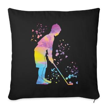 Golfer Colorsplash Golf miniature pour enfants - Housse de coussin décorative 45 x 45 cm - noir - Devant