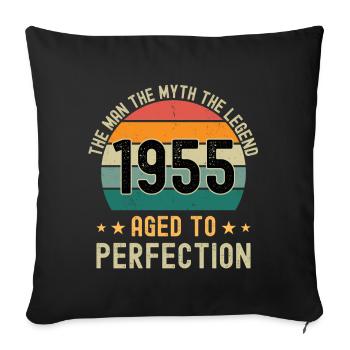 L’homme Le mythe La légende 1955 Perfection vieillie - Housse de coussin décorative 45 x 45 cm - noir - Devant