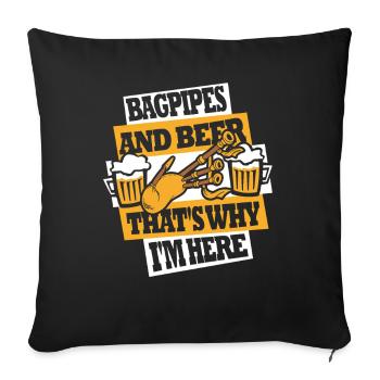 Cornemuse et bière C’est pourquoi je suis ici Sarbacane - Housse de coussin décorative 45 x 45 cm - noir - Devant