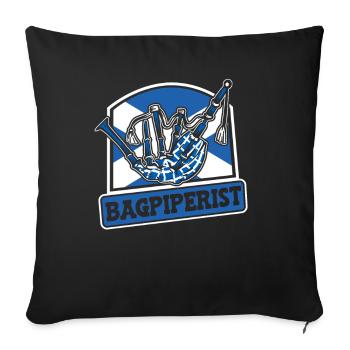 Bagpiperist Leçons de cornemuse Sarbacane Great - Housse de coussin décorative 45 x 45 cm - noir - Devant