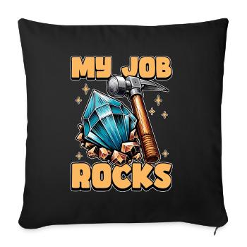 Géologue Mon métier Rocks Rockhounding Géologues - Housse de coussin décorative 45 x 45 cm - noir - Devant