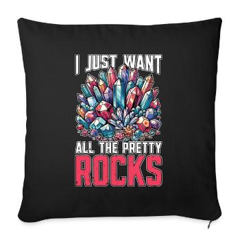 Géologue Je veux juste toutes les jolies sciences de la Terre - Housse de coussin décorative 45 x 45 cm - noir - Devant