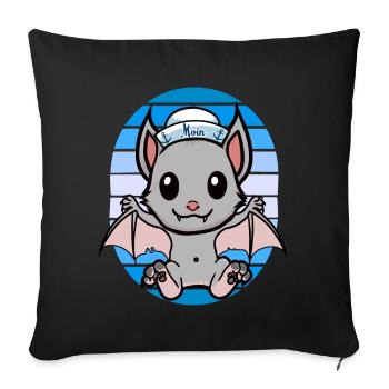 maritim Matrosen Fledermaus Fledermäuse Kinder - Sofakissenbezug 45 x 45 cm - Schwarz - Vorne