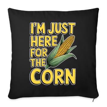 Corn on the cob saying corn funny corn on the cob gift - Sofa pillowcase 17,3'' x 17,3'' (45 x 45 cm) - black - Front