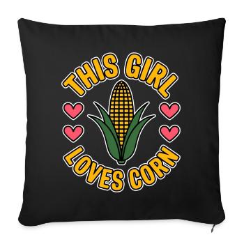 Maïs en épi disant maïs drôle maïs en épi cadeau - Housse de coussin décorative 45 x 45 cm - noir - Devant