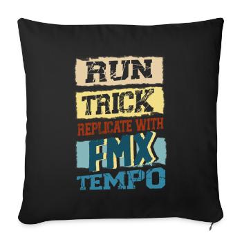 Dirt Biker Riding Run Trick FMX Tempo Dirt Bike - Sofakissenbezug 45 x 45 cm - Schwarz - Vorne