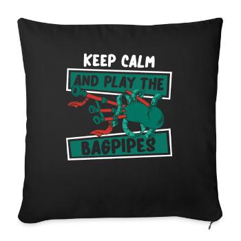 Restez calme et jouez du joueur de cornemuse - Housse de coussin décorative 45 x 45 cm - noir - Devant