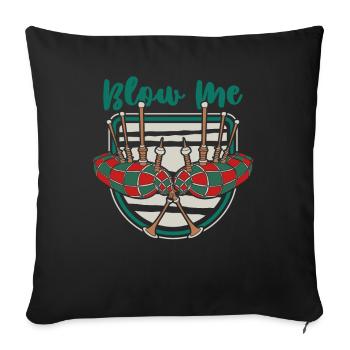 Blow Me Cours de cornemuse Sarbacane Great Highland - Housse de coussin décorative 45 x 45 cm - noir - Devant