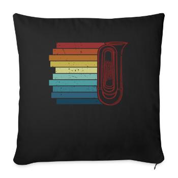 Retro Euphoniumist Instrument Euphonist Player - Sofa pillowcase 17,3'' x 17,3'' (45 x 45 cm) - black - Front