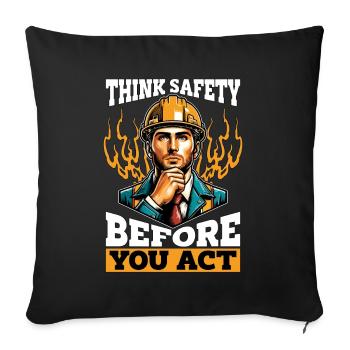 L’agent de sécurité pense à la sécurité avant le contrôle de la patrouille - Housse de coussin décorative 45 x 45 cm - noir - Devant