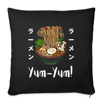 Ramen Noodles Chibi Asia Noodle Noodle Soup Anime - Sofa pillowcase 17,3'' x 17,3'' (45 x 45 cm) - black - Front