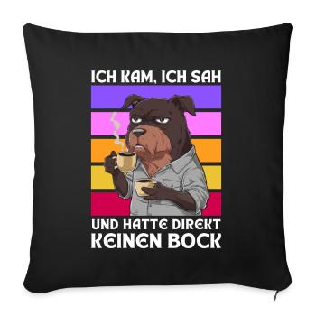 Funny Gift Dog Funny Humor Lazy Fun - Sofa pillowcase 17,3'' x 17,3'' (45 x 45 cm) - black - Front