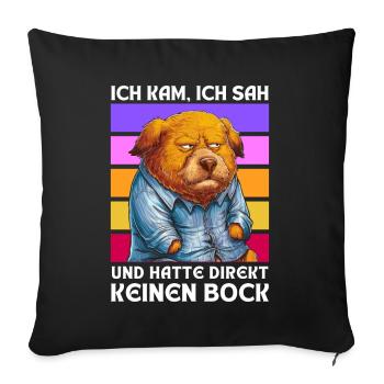 Drôle Cadeau Ours Drôle Humour Paresseux Plaisir - Housse de coussin décorative 45 x 45 cm - noir - Devant