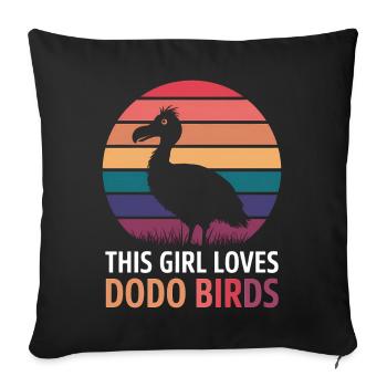 Dodo Dire Dodo Oiseau Fille Drôle Dodo Cadeau - Housse de coussin décorative 45 x 45 cm - noir - Devant