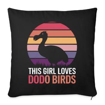 Dodo Dire Dodo Oiseau Fille Drôle Dodo Cadeau - Housse de coussin décorative 45 x 45 cm - noir - Devant