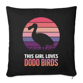Dodo Dire Dodo Oiseau Fille Drôle Dodo Cadeau - Housse de coussin décorative 45 x 45 cm - noir - Devant