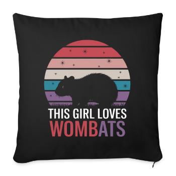 Wombat Disant Australie Drôle Wombats Cadeau - Housse de coussin décorative 45 x 45 cm - noir - Devant