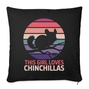 Chinchilla disant drôle de cadeau de chinchilla - Housse de coussin décorative 45 x 45 cm - noir - Devant