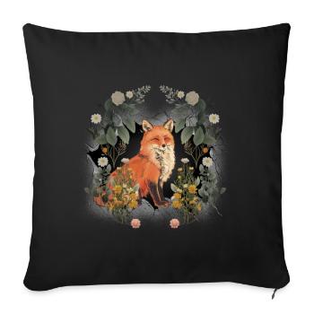 Fuchs Kind Kinder Waldbewohner Waldtiere Füchsin - Sofakissenbezug 45 x 45 cm - Schwarz - Vorne