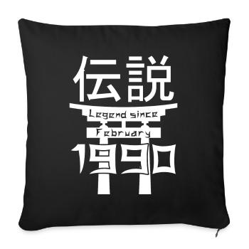Legend since February 1990's Birthday Gift - Sofa pillowcase 17,3'' x 17,3'' (45 x 45 cm) - black - Front