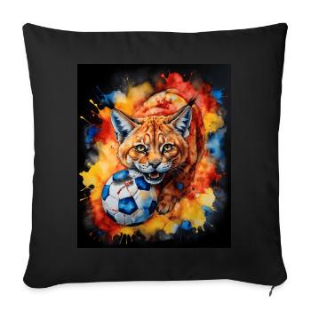 Lynx Football Colorful Romania Romania Design Print - Sofa pillowcase 17,3'' x 17,3'' (45 x 45 cm) - black - Front