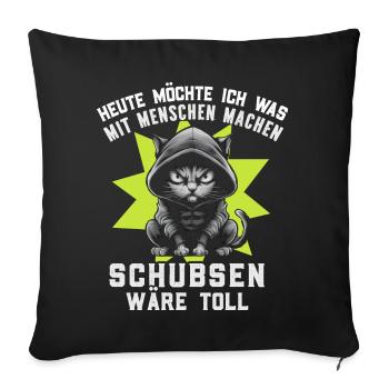 Ironie Travail drôle Chat Drôle Sarcasme Antisocial - Housse de coussin décorative 45 x 45 cm - noir - Devant