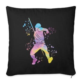 Javelin Throw Colorsplash Javelin Throw - Sofa pillowcase 17,3'' x 17,3'' (45 x 45 cm) - black - Front