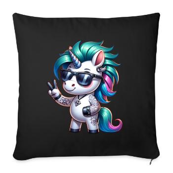 Festival Fun I'm old but punk isn't dead - Sofa pillowcase 17,3'' x 17,3'' (45 x 45 cm) - black - Front