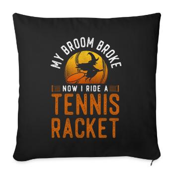 Funny Tennis Player Racket - Sofakissenbezug 45 x 45 cm - Schwarz - Vorne