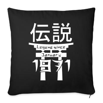 Legend since January 1971 Geburtstag Geschenk - Sofakissenbezug 45 x 45 cm - Schwarz - Vorne