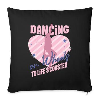 Rollerskater Party Dancing On Wheels Gift Idea - Sofakissenbezug 45 x 45 cm - Schwarz - Vorne