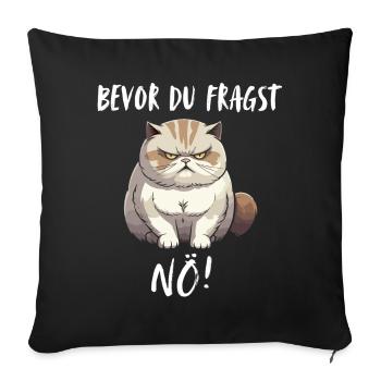 Cat Tshirt Funny Funny Humor Sarcasm Irony - Sofa pillowcase 17,3'' x 17,3'' (45 x 45 cm) - black - Front