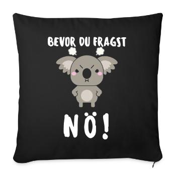 Koala Tshirt Funny Funny Humor Sarcasm Irony - Sofa pillowcase 17,3'' x 17,3'' (45 x 45 cm) - black - Front