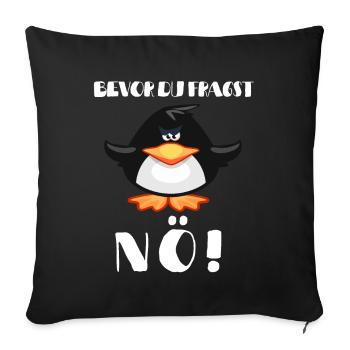 Pingouin Tshirt Drôle Drôle Humour Sarcasme Coquin - Housse de coussin décorative 45 x 45 cm - noir - Devant