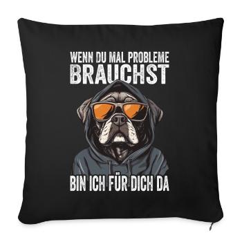 Si jamais vous avez besoin de problèmes, je suis là pour vous - Housse de coussin décorative 45 x 45 cm - noir - Devant