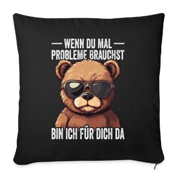 Si jamais vous avez besoin de problèmes, je suis là pour vous - Housse de coussin décorative 45 x 45 cm - noir - Devant