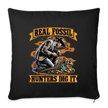 Real Fossil Hunters Dig It Loves Fossil Collecting - Sofa pillowcase 17,3'' x 17,3'' (45 x 45 cm) - black - Front