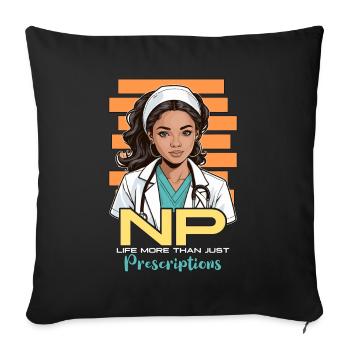 Nurse Practitioner NP Life More Nursing Assistant - Sofa pillowcase 17,3'' x 17,3'' (45 x 45 cm) - black - Front