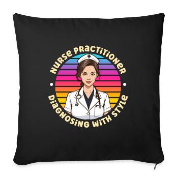 Nurse Practitioner Diagnosing With Style Medical - Sofakissenbezug 45 x 45 cm - Schwarz - Vorne