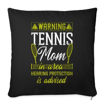 Funny Tennis Player Racket Mom - Sofa pillowcase 17,3'' x 17,3'' (45 x 45 cm) - black - Front